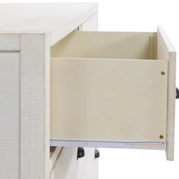 Dressers & Chests-Kirkland's Home Wood Rustic 6-Drawer Chest White