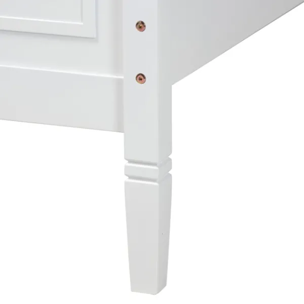 Beds & Headboards-Kirkland's Home Wood Scalloped Queen Bed Frame White