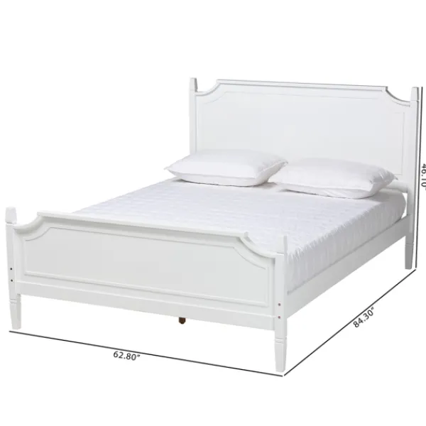 Beds & Headboards-Kirkland's Home Wood Scalloped Queen Bed Frame White