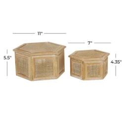Baskets & Boxes-Kirkland's Home Wood Screen Panel Boxes, Set Of 2 Brown