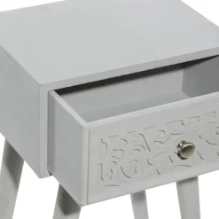 Accent & End Tables-Kirkland's Home Wood Scroll Drawer Accent Table Gray