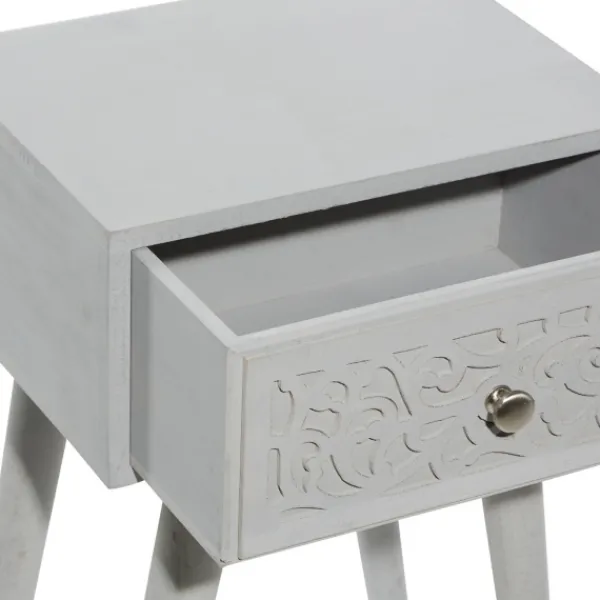 Accent & End Tables-Kirkland's Home Wood Scroll Drawer Accent Table Gray