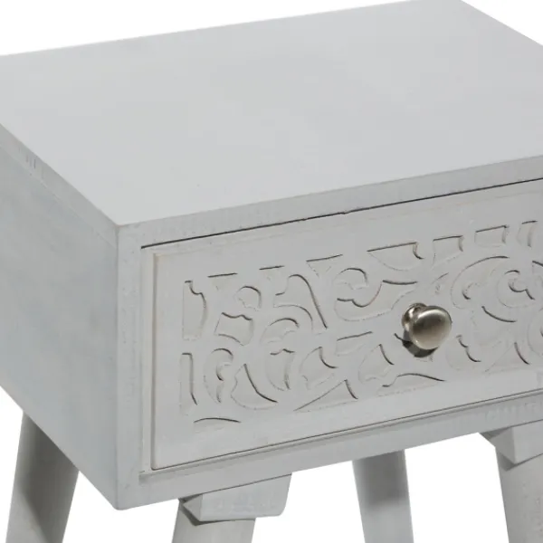 Accent & End Tables-Kirkland's Home Wood Scroll Drawer Accent Table Gray