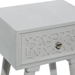 Accent & End Tables-Kirkland's Home Wood Scroll Drawer Accent Table Gray
