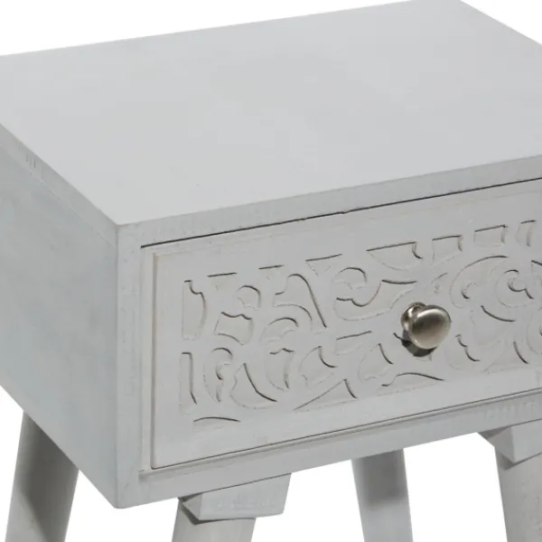 Accent & End Tables-Kirkland's Home Wood Scroll Drawer Accent Table Gray