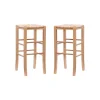 Bar Stools & Counter Height Stools-Kirkland's Home Wood Seagrass Backless 2-Pc. Bar Stool Set Tan