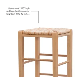 Bar Stools & Counter Height Stools-Kirkland's Home Wood Seagrass Backless 2-Pc. Bar Stool Set Tan