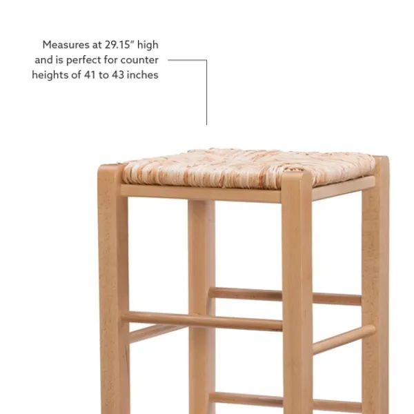 Bar Stools & Counter Height Stools-Kirkland's Home Wood Seagrass Backless 2-Pc. Bar Stool Set Tan