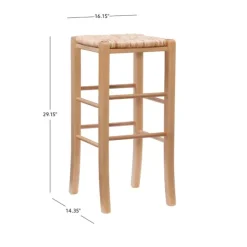 Bar Stools & Counter Height Stools-Kirkland's Home Wood Seagrass Backless 2-Pc. Bar Stool Set Tan