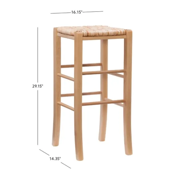 Bar Stools & Counter Height Stools-Kirkland's Home Wood Seagrass Backless 2-Pc. Bar Stool Set Tan