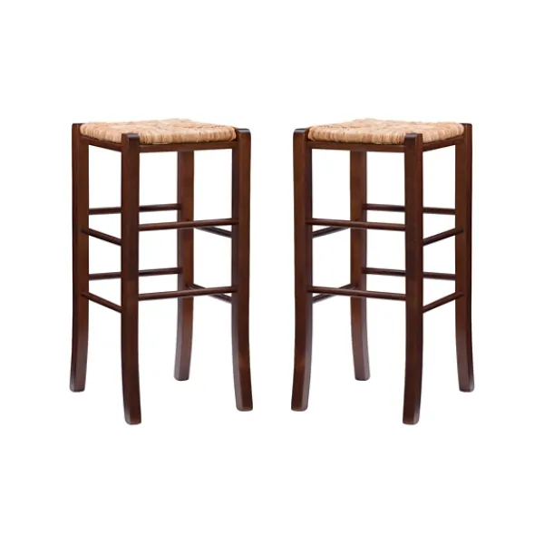 Bar Stools & Counter Height Stools-Kirkland's Home Wood Seagrass Backless 2-Pc. Bar Stool Set Brown