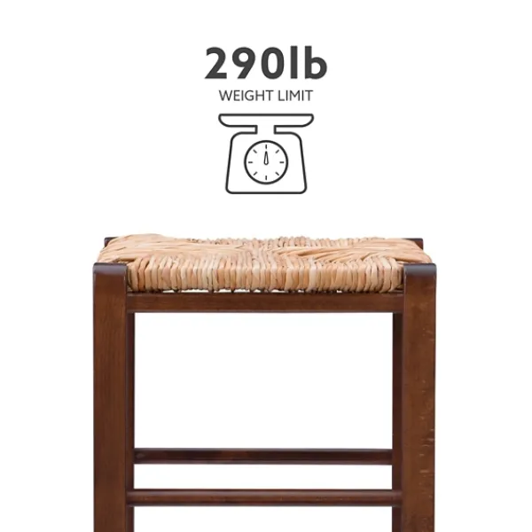 Bar Stools & Counter Height Stools-Kirkland's Home Wood Seagrass Backless 2-Pc. Bar Stool Set Brown