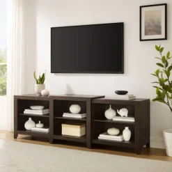 Tv Stands & Media Consoles-Kirkland's Home Wood 6-Shelf Media Cabinet Brown