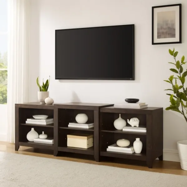 Tv Stands & Media Consoles-Kirkland's Home Wood 6-Shelf Media Cabinet Brown