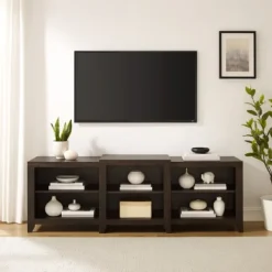 Tv Stands & Media Consoles-Kirkland's Home Wood 6-Shelf Media Cabinet Brown