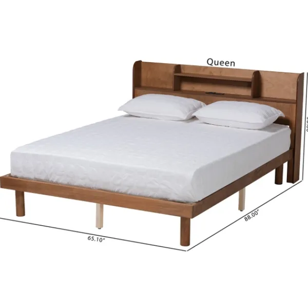 Beds & Headboards-Kirkland's Home Wood Shelves Full Platform Bed Brown