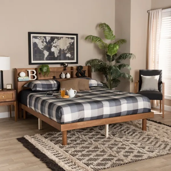 Beds & Headboards-Kirkland's Home Wood Shelves Full Platform Bed Brown