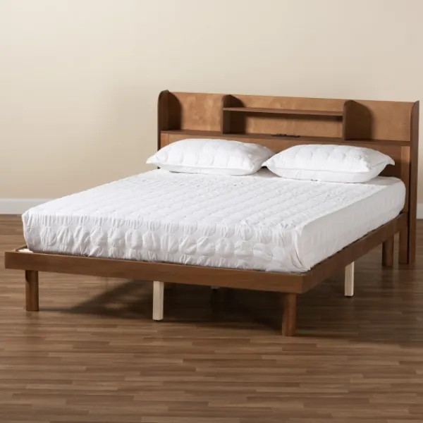 Beds & Headboards-Kirkland's Home Wood Shelves Full Platform Bed Brown