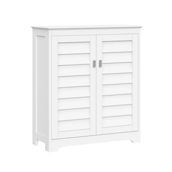 Bathroom Furniture-Kirkland's Home Wood Shutter 2-Door Cabinet White
