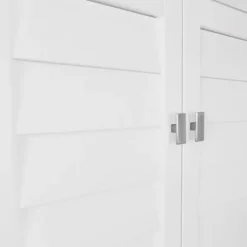 Bathroom Furniture-Kirkland's Home Wood Shutter 2-Door Cabinet White
