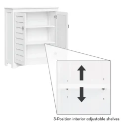 Bathroom Furniture-Kirkland's Home Wood Shutter 2-Door Cabinet White