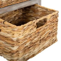 Accent & End Tables-Kirkland's Home Wood Side Table With Baskets Gray