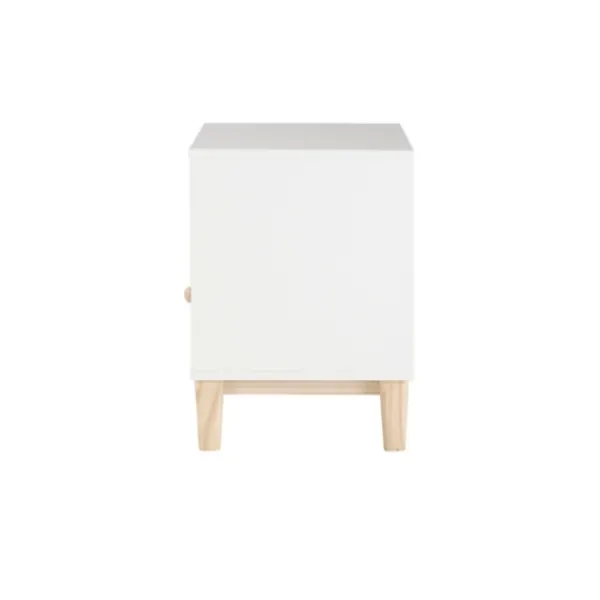 Nightstands-Kirkland's Home Wood Single Drawer Footed Nightstand White