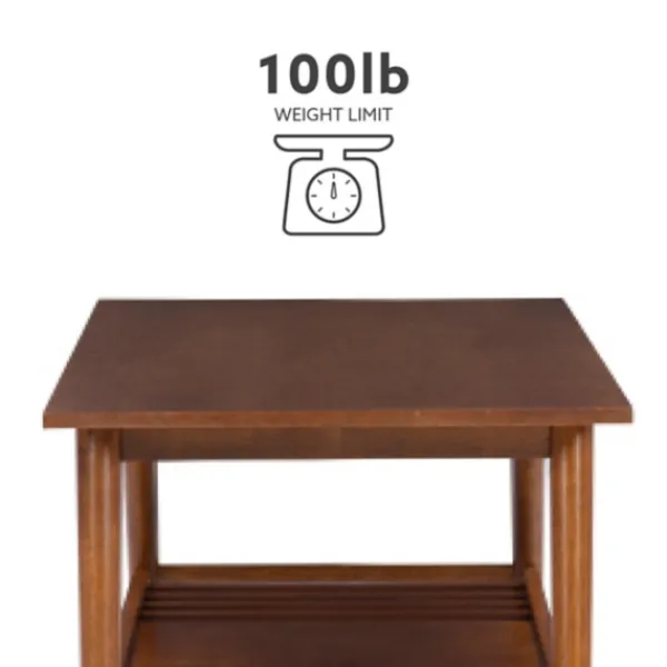 Coffee Tables-Kirkland's Home Wood Slatted Bottom Shelf Coffee Table Brown