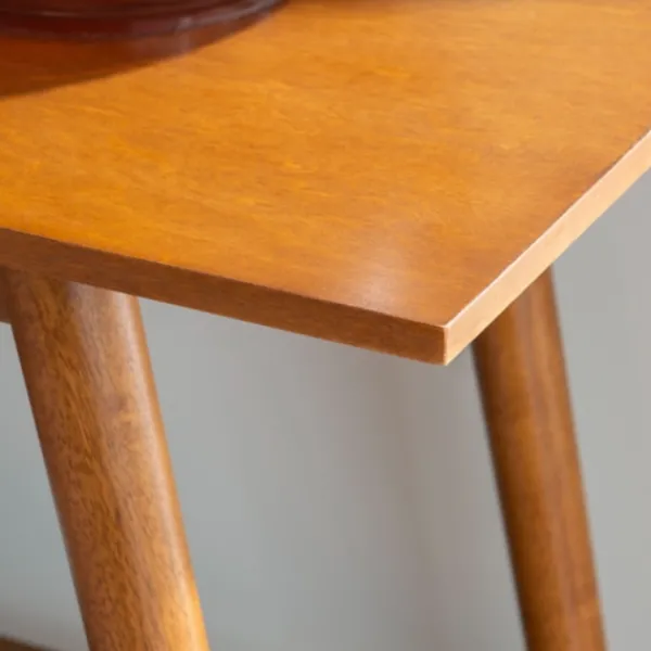 Console Tables-Kirkland's Home Wood Slatted Bottom Shelf Console Table Brown