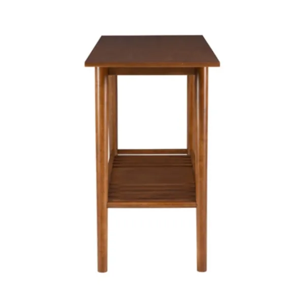 Console Tables-Kirkland's Home Wood Slatted Bottom Shelf Console Table Brown
