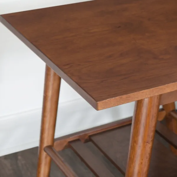 Accent & End Tables-Kirkland's Home Wood Slatted Bottom Shelf Side Table Brown