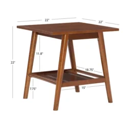 Accent & End Tables-Kirkland's Home Wood Slatted Bottom Shelf Side Table Brown