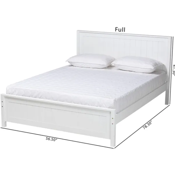 Beds & Headboards-Kirkland's Home Wood Slatted Full Bed Frame White