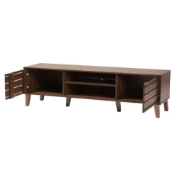 Tv Stands & Media Consoles-Kirkland's Home Wood Slatted Midcentury Tv Stand Brown