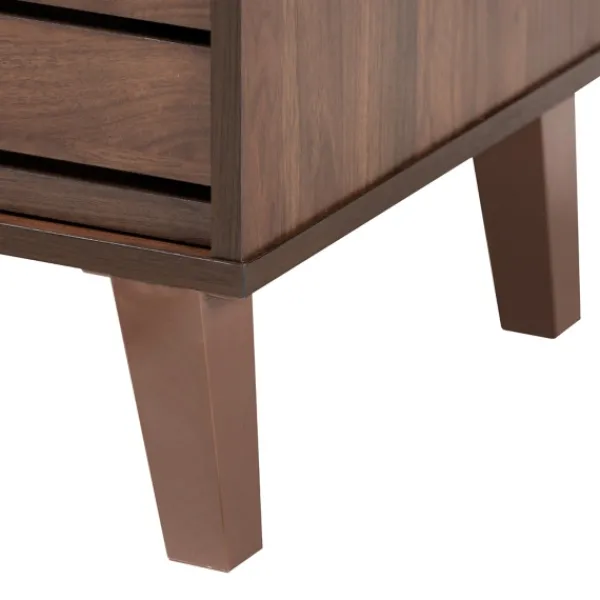 Tv Stands & Media Consoles-Kirkland's Home Wood Slatted Midcentury Tv Stand Brown