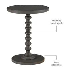 Accent & End Tables-Kirkland's Home Wood Spindle Side Table Gray