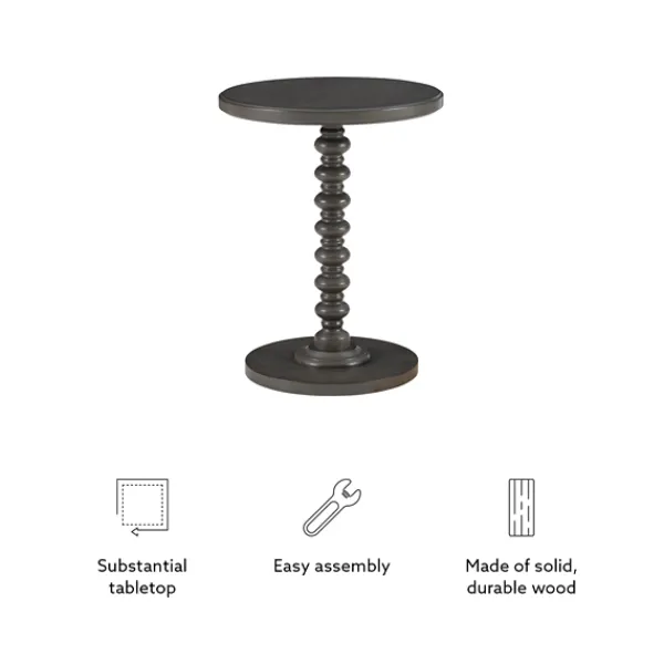 Accent & End Tables-Kirkland's Home Wood Spindle Side Table Gray