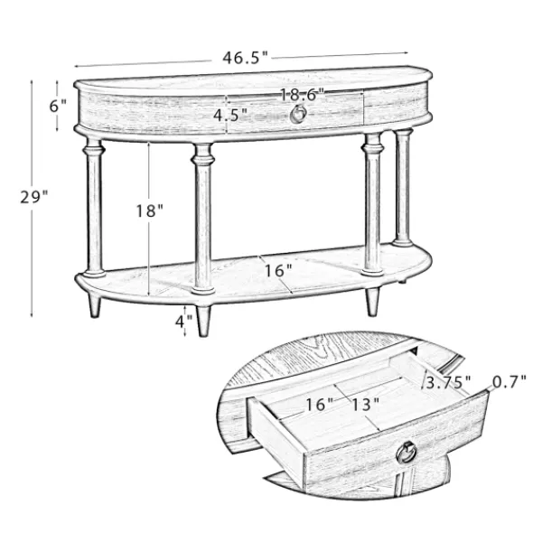 Console Tables-Kirkland's Home Wood 2-Tier Classic Console Table Brown