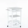 Kitchen Islands & Bar Carts-Kirkland's Home Wood 2-Tier Kitchen Cart White