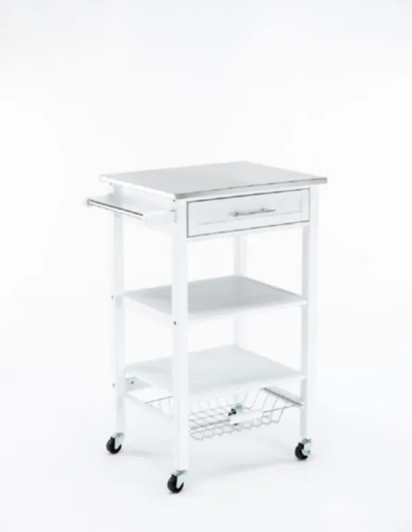 Kitchen Islands & Bar Carts-Kirkland's Home Wood 2-Tier Kitchen Cart White