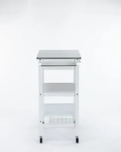 Kitchen Islands & Bar Carts-Kirkland's Home Wood 2-Tier Kitchen Cart White