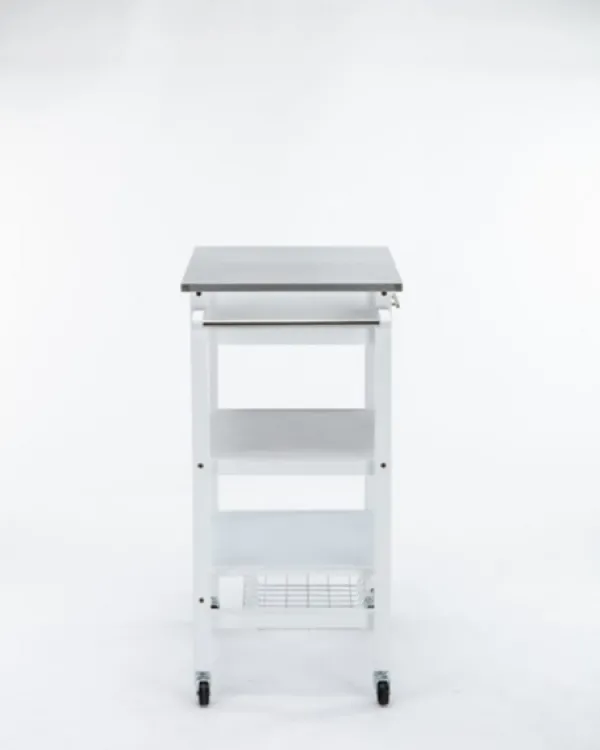 Kitchen Islands & Bar Carts-Kirkland's Home Wood 2-Tier Kitchen Cart White