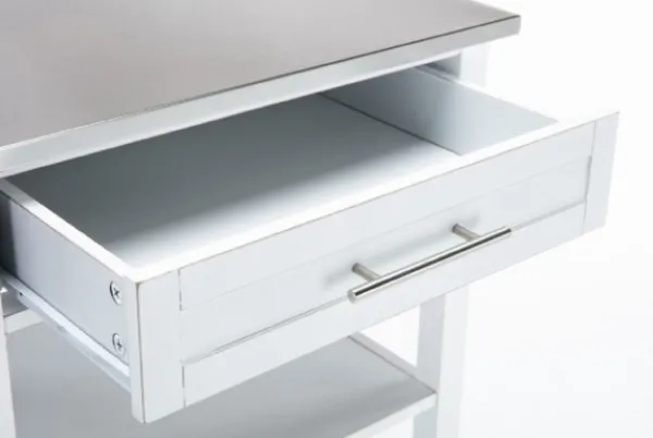 Kitchen Islands & Bar Carts-Kirkland's Home Wood 2-Tier Kitchen Cart White