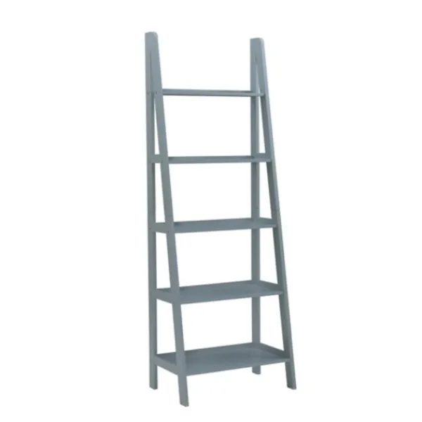 Bookshelves-Kirkland's Home Wood 5-Tier Ladder Bookshelf Gray