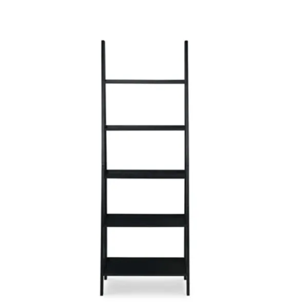 Bookshelves-Kirkland's Home Wood 5-Tier Ladder Bookshelf Black