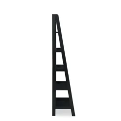 Bookshelves-Kirkland's Home Wood 5-Tier Ladder Bookshelf Black