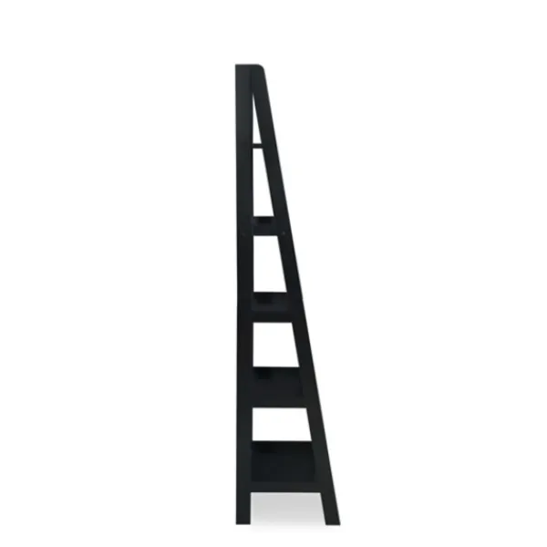 Bookshelves-Kirkland's Home Wood 5-Tier Ladder Bookshelf Black