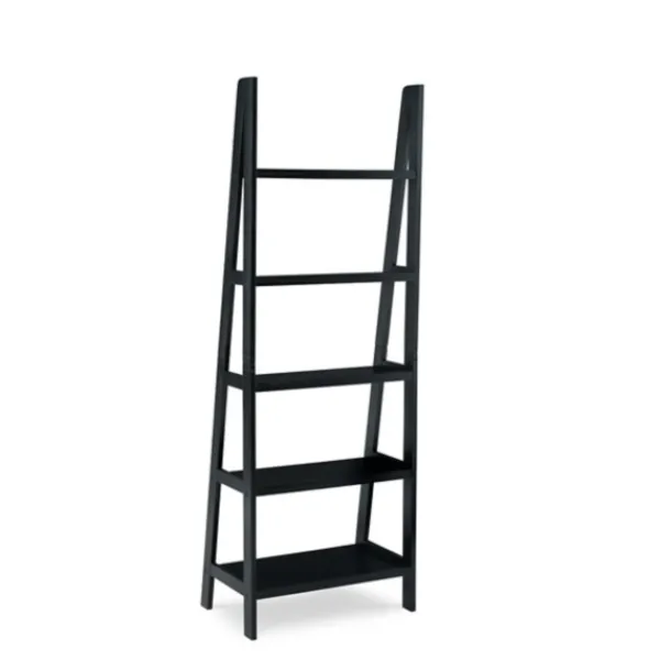 Bookshelves-Kirkland's Home Wood 5-Tier Ladder Bookshelf Black