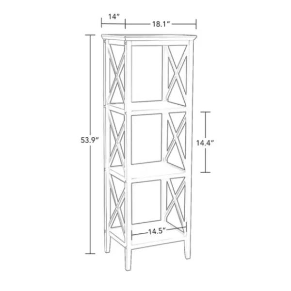 Bathroom Furniture-Kirkland's Home Wood 3-Tier Storage Shelf White