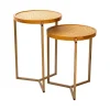 Accent & End Tables-Kirkland's Home Wood Top And Bronze Leg Nesting Tables, Set Of 2